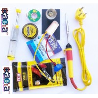 OkaeYa -7 In 1 Yellow Soldering Iron Tool Kit With Connectivity And Components Tester